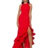 Betsy & Adam Long Halter Crepe Tiered Ruffle Gown -Clothing Store 71L1coqSSWL. AC SR736920